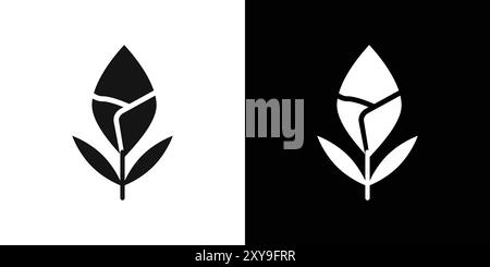 calla icon logo sign vector outline in black and white color Stock Vector