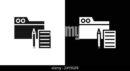 Copywriting icon logo sign vector outline in black and white color Stock Vector