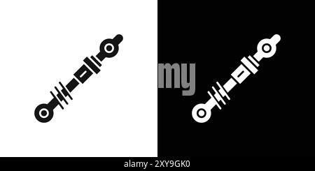 damper icon logo sign vector outline in black and white color Stock Vector