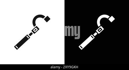 digital micrometer icon logo sign vector outline in black and white color Stock Vector