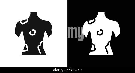 Contact Dermatitis icon logo sign vector outline in black and white color Stock Vector