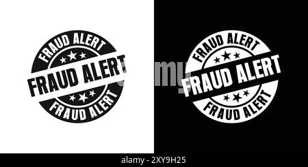 Fraud Alert icon logo sign vector outline in black and white color Stock Vector