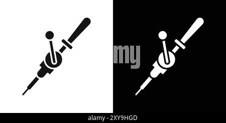 Hand drill icon logo sign vector outline in black and white color Stock ...