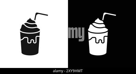 Frappe icon logo sign vector outline in black and white color Stock Vector