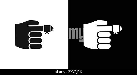 hurted finger bandage icon logo sign vector outline in black and white color Stock Vector