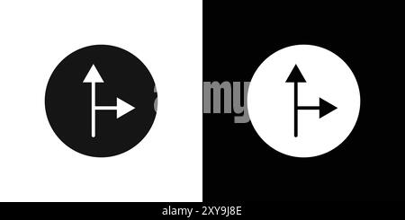 Left side road icon logo sign vector outline in black and white color Stock Vector