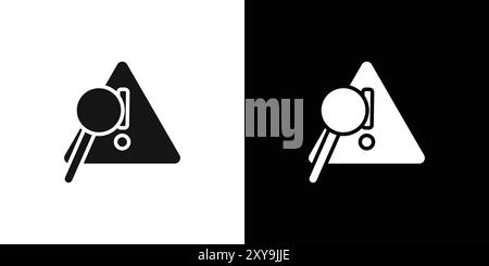 Problem identification icon (2) logo sign vector outline in black and white color Stock Vector