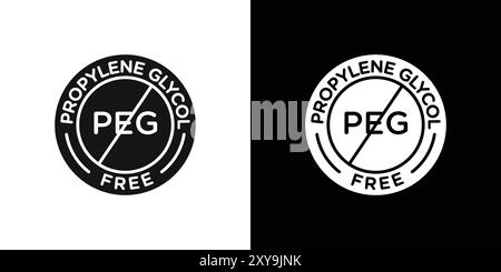 Propylene glycol free icon logo sign vector outline in black and white color Stock Vector