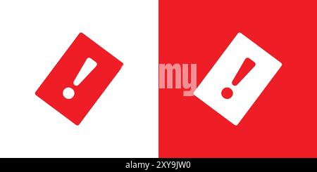 Penalty card sport icon logo sign vector outline in black and white color Stock Vector