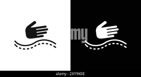 physiotherapy icon logo sign vector outline in black and white color Stock Vector