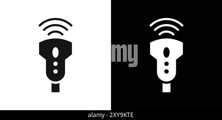 Ultrasound device icon logo sign vector outline in black and white color Stock Vector