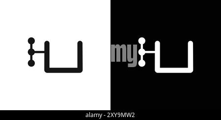 Vice clamp icon logo sign vector outline in black and white color Stock Vector