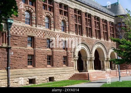 Austin Hall, Harvard Law School, building exterior, Harvard University, Cambridge, Massachusetts, USA Stock Photo