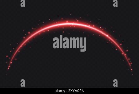 Magic arch with sparkles, glowing arc with stars. shooting star tail light effect. Stock Vector