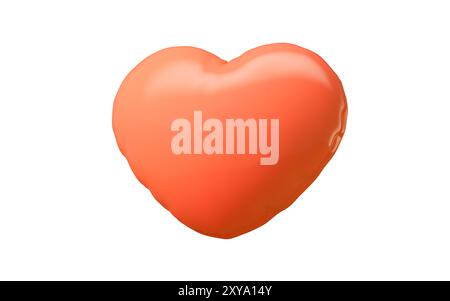 Inflatable heart shape balloon, 3d rendering. 3D illustration. Stock Photo