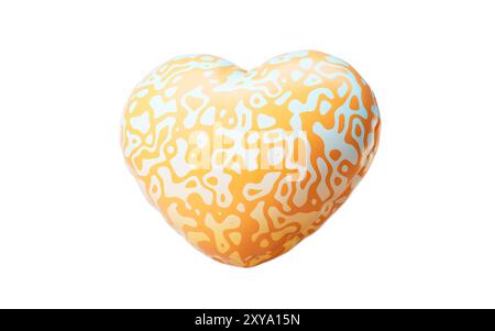 Inflatable heart shape balloon, 3d rendering. 3D illustration. Stock Photo