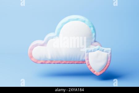 Inflatable cloud balloon, 3d rendering. 3D illustration. Stock Photo
