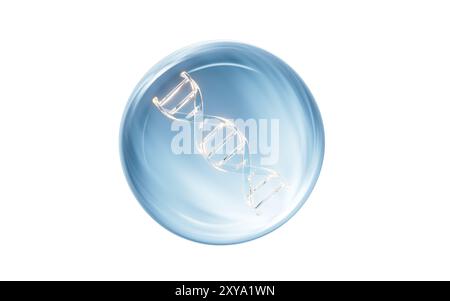 DNA with biological concept, 3d rendering. 3D illustration. Stock Photo