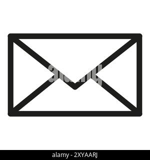 Envelope icon vector. Simple black outline mail symbol. Communication ...