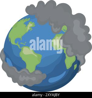 planet suffering from global warming Stock Vector