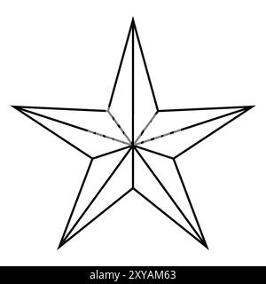 Lone star vector icon. Sharp edges and bold outline in minimalistic design. For graphic design projects, digital illustration. Stock Vector