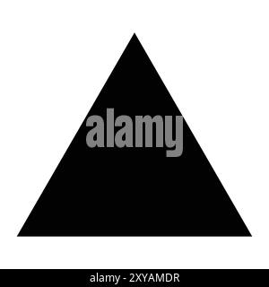 Triangle up arrow or pyramid flat vector icon. Perfect for apps and websites. Black silhouette. Simple design illustration. Stock Vector