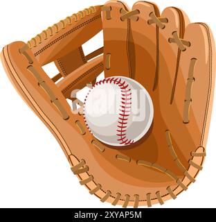 Baseball ball in glove vector illustration Stock Vector