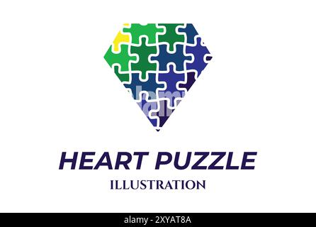 Colorful Diamond Puzzle Icon Illustration Vector Stock Vector