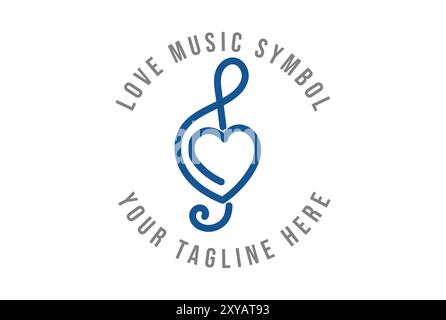 Love Heart Music Tone Note Symbol Icon Illustration Vector Stock Vector