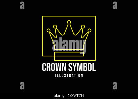 Simple Minimalist King Queen Crown Line Symbol Icon Illustration Vector Stock Vector
