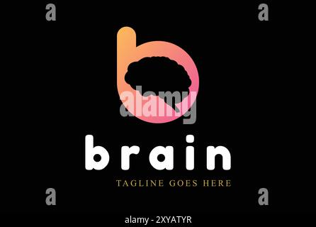 Modern Simple Initial Letter B for Brain Smart Mind Intelligence Technology Logo Design Stock Vector
