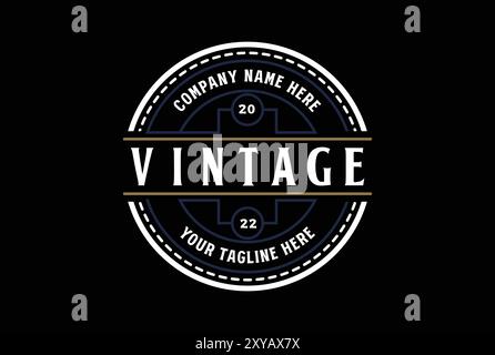Circle Vintage Retro Steampunk Badge Emblem Label Stamp Logo Design Vector Stock Vector