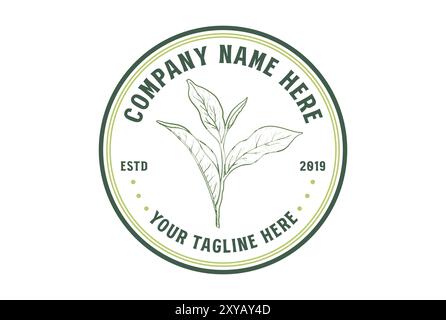 Vector Tea tree Leaves for Cafe or Farm Product Label Eco Logo Organic ...