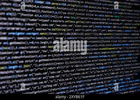 Programming code abstract screen of software developer. Computer script Stock Photo