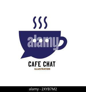 Simple Coffee Talk Chat Bubble Social Icon Vector Illustration Stock Vector