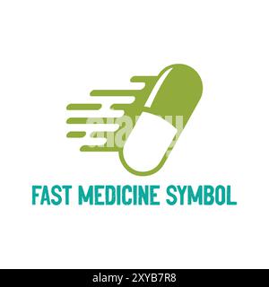 Quick Fast Medicine Capsule Pill Hospital Drugstore Delivery Service Icon Symbol illustration Stock Vector