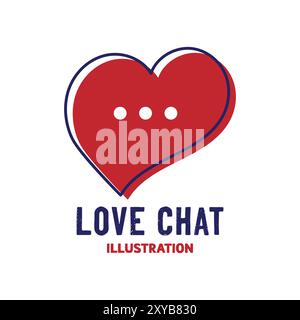 Red Bubble Chat Love Heart Quote Icon Symbol Illustration Vector Stock Vector