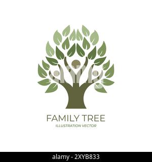 Human Family Tree of Life Icon Symbol Illustration Vector Stock Vector