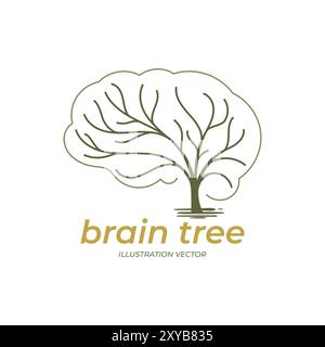 Neuron Smart Brain Tree Branch Icon Symbol Illustration Vector Stock Vector