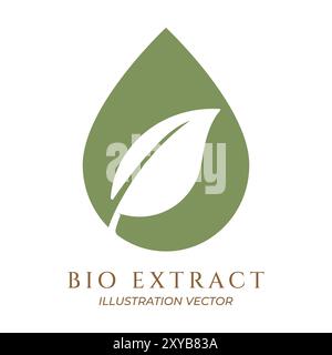 Nature Leaf Leaves Water Oil Drop Extract Herbal Icon Design Vector Stock Vector