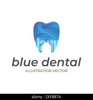 Modern Blue Tooth for Dental Icon Symbol Illustration Vector Stock Vector