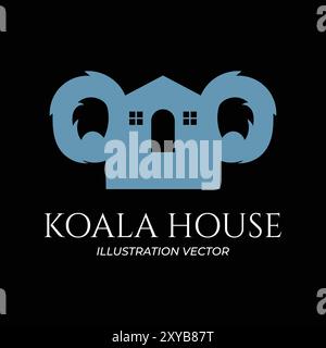 Australian Koala Head Face Home House Icon Symbol Illustration Vector Stock Vector