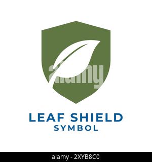 Simple Minimalist Leaf Shield Icon Symbol Illustration Vector Stock Vector