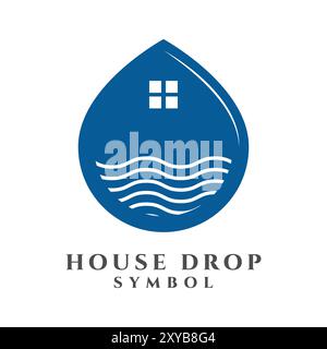 Water Drop House Home Icon Symbol Illustration Vector Stock Vector