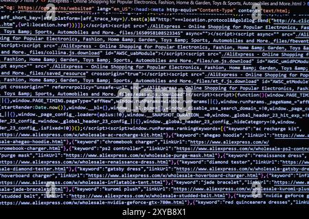 Programming code abstract screen of software developer. Computer script Stock Photo