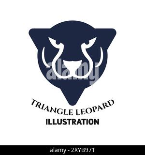 Simple Minimalist Triangle Tiger Jaguar Leopard Puma Head Face Icon Symbol Illustration Vector Stock Vector