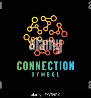 Dot Circle Connect for Atom Molecule Digital Data Symbol Illustration Vector Stock Vector