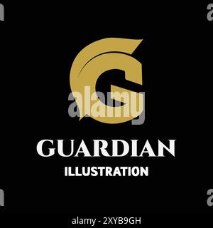 Initial Letter G for Greek Guardian Gladiator Sparta Roman Soldier Icon Symbol Illustration Vector Stock Vector