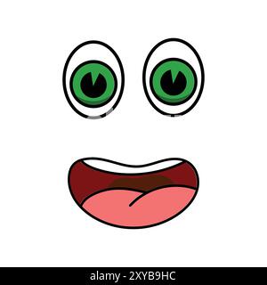 Eye Mouth Cartoon Mascot Character Expression Illustration Vector Stock Vector