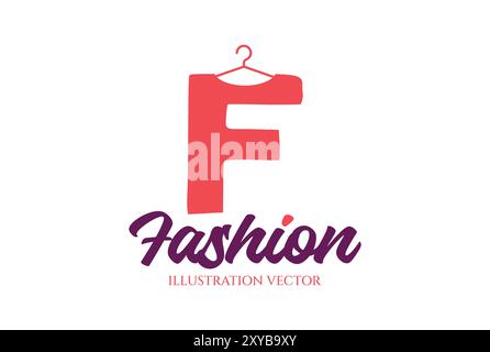 Simple Minimalist Initial Letter F for Fashion Icon Symbol Illustration Design Vector Stock Vector